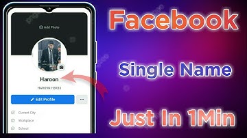 How To Make Facebook Single Name Id | Facebook Single Name Id| How To Create Facebook Single Name Id
