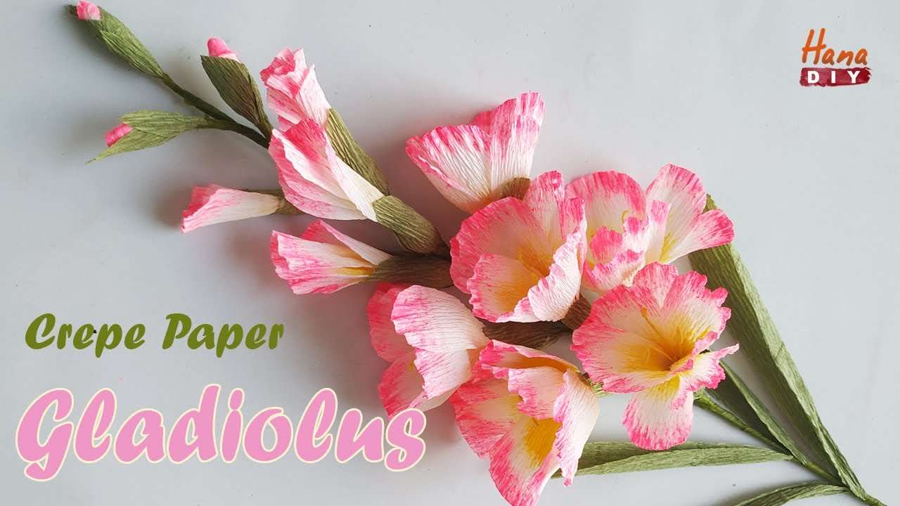 Easy crepe paper Gladiolus HanaDIY YouTube