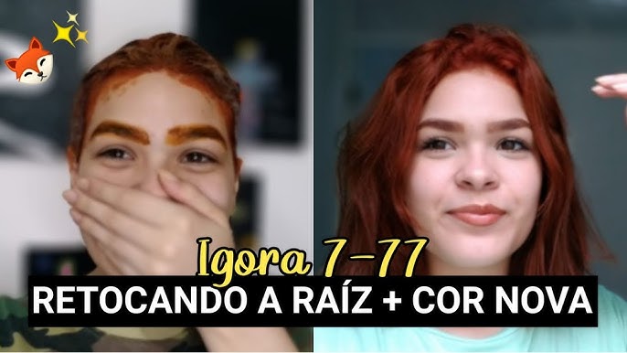 Ruivo escuro acobreado com Igora Royal 8.77 + 7.77 - BeautyCris