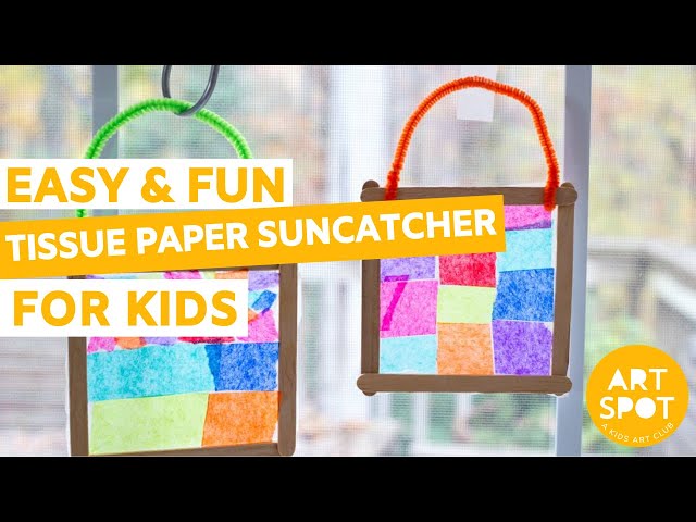 Easy Sunshine Tissue Paper Suncatcher Craft - Honey + Lime