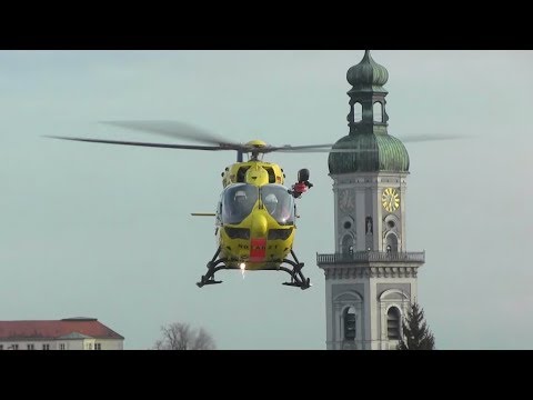 Rettungshubschrauber ADAC LRZ München / Christoph 1 Landung und Start