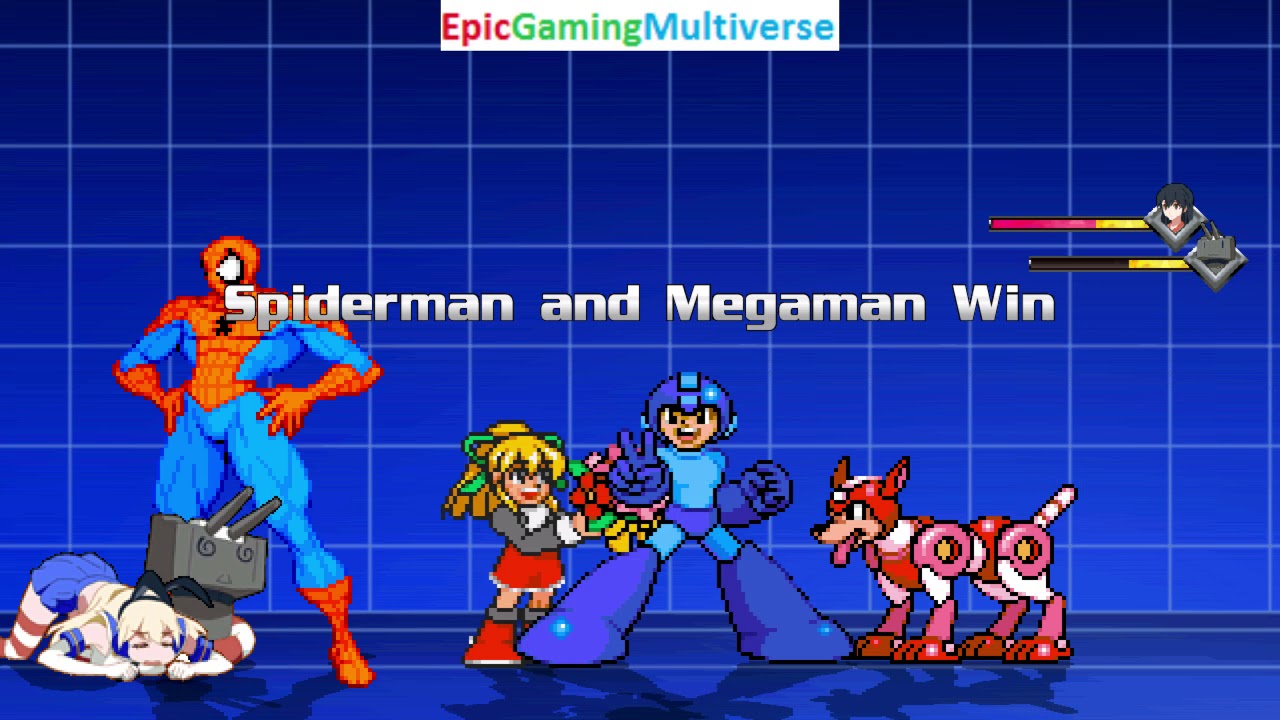 Spider Man And Mega Man Vs Gregariously And Shimakaze In A Mugen