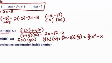 Functions and Composition Section 10.1