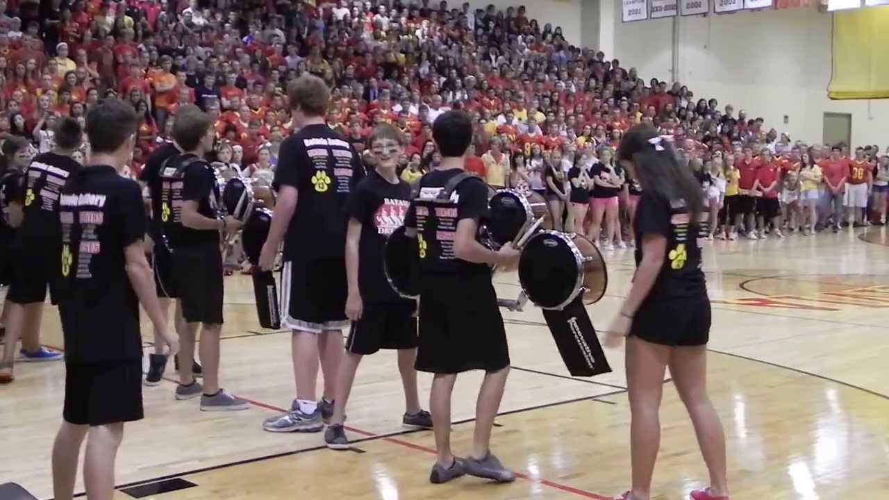 Batavia High School Drumline Pep Assembly 2013