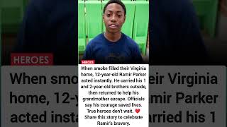 12-Year-Old Hero Saves His Brothers and Grandmother from House Fire ❤️🔥. #shorts