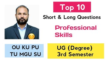 TOP 10 Professionele vaardigheden Kort en lang Belangrijke vragen 2025-26 BA BCom BSc BBA 3e III ...