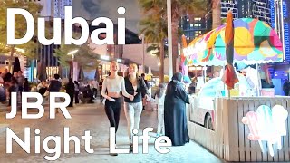 Dubai [4K] Night Life. Wonderful JBR Night Walking Tour 🇦🇪
