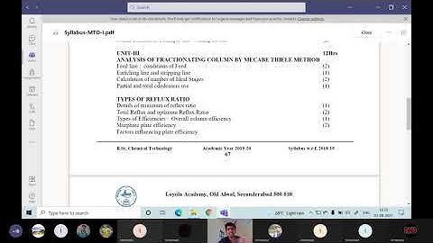 Introduction to Mass Transfer Operations (Syllabus)