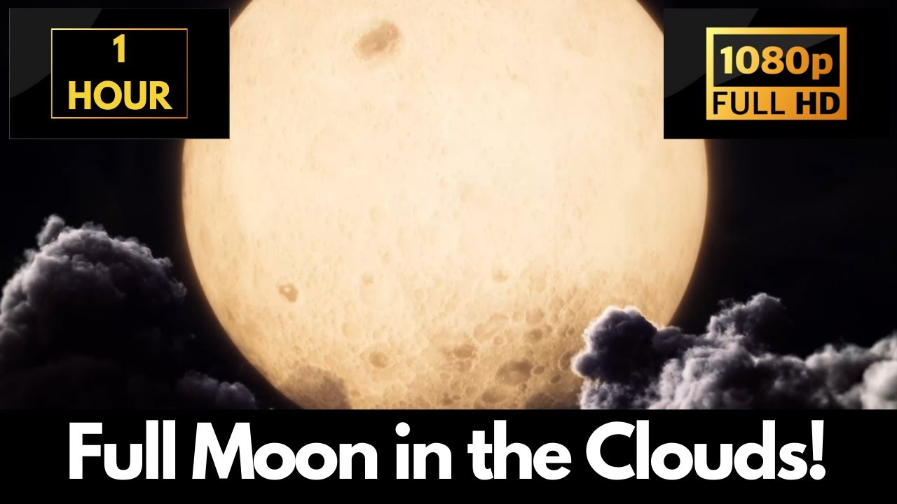 Full Moon Dark Clouds – 1 HOUR LOOP Satisfying Background Video & Wallpaper!