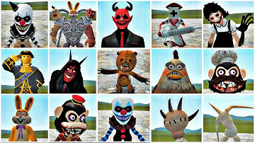 NEW ALL DARK DECEPTION VS POPPY PLAYTIME CHARACTER AND CARTOON CAT IN GARRY