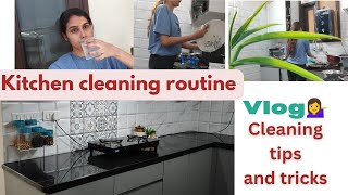 Kitchen cleaning routine💁‍♀️| Fridge cleaning | #vlog #kitchen #tamil #cleaning #routinevlog #home