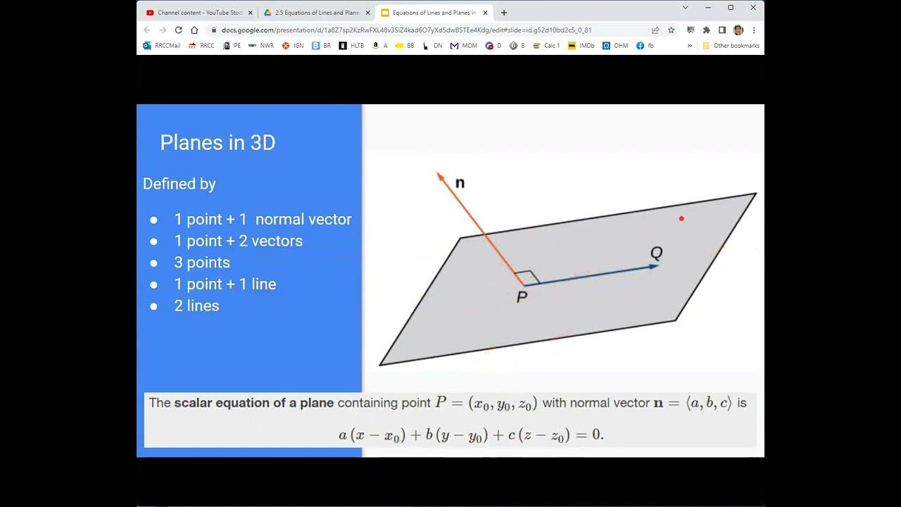 OpenStax Calculus 3 2.5 Equations of Lines and Planes in Space (Part