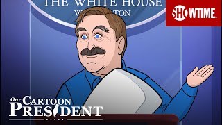 Crack-addict-turned-pillow-magnate cartoon mike lindell describes a
harrowing tale from his past and embarrasses friend, trump.
#ourcartoonpresid...
