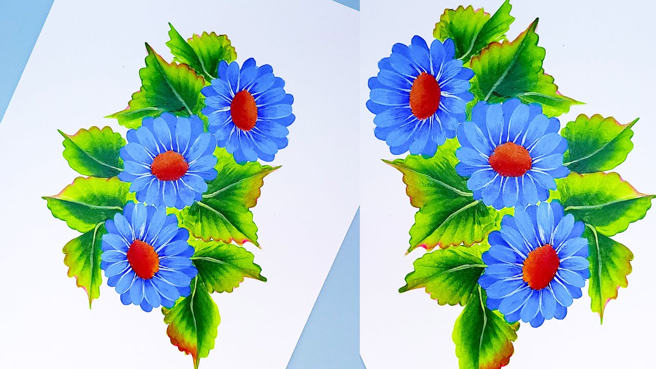 HOW TO PAINT DAISY FLOWER- Step By Step Painting - Tutorial for ...
