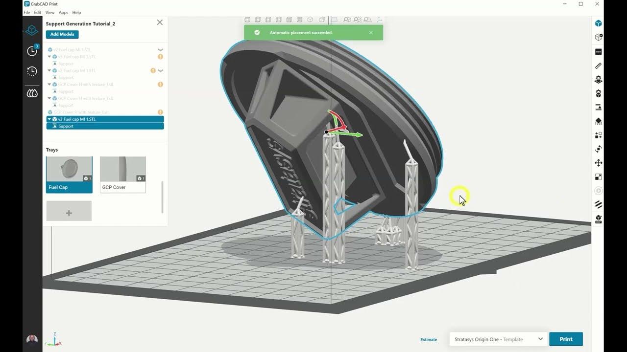Stratasys Academy Stratasys Origin One Creating Supports in GrabCAD