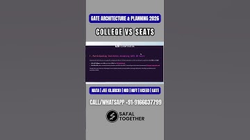 Gate Architecture and planning 2026  college vs seats  #gate2026 #safaltogether #sachinprajapat