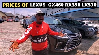 PRICE Review Of Lexus LX 570 Lexus RX 350 Lexus GX 460 For Sale