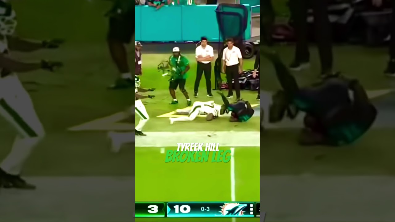 TYREEK HILL breaks leg VS NY JETS!!! #Shorts #nfl