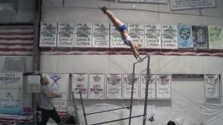 Level 10 Bar Routine Tkatchev to Double Layout Dismount