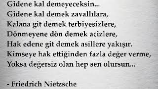 Gidene Kal Demeyeceksin.. Friedrich NIETZSCHE