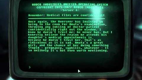 Fallout 3 Walkthrough - Pip Boy and Terminal #2 - Medical Terminal