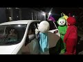 MY FRIENDS UNBOXING &amp; WEARING COSPLAY TELE TUBBIES and ETC - OTW JOB IN THEMEPARK GOFUN