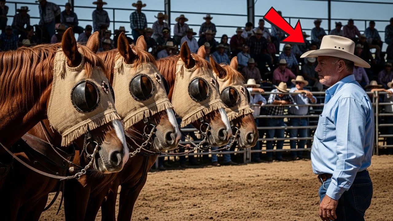 LICITAȚIA A ÎNGHEȚAT CÂND UN BĂRBAT A CUMPĂRAT PATRU CAI CU GLUGĂ — MOTIVUL I-A SURPRINS PE TOȚI.