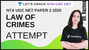 Attempt | Law of Crimes | NTA-UGC NET 2020 Paper-2 | Rachna Choudhary
