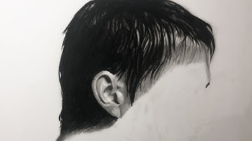 Real Time Pencil Drawing - PART 1 - Realistic Drawing Hairs & Ear