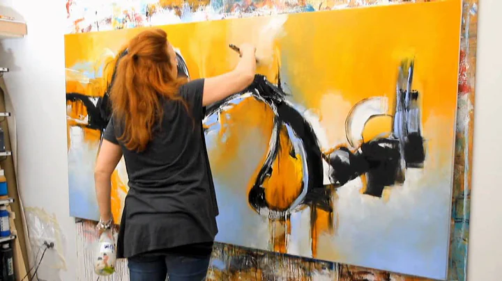 Abstract acrylic painting Demo - Abstrakte Malerei...