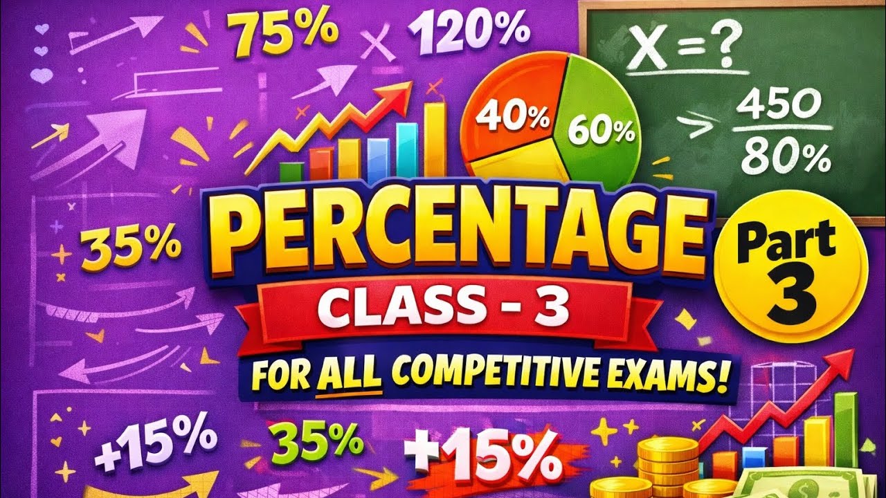 PERCENTAGE CLASS BY TRICKY MANTRAS | BASIC TO ADVANCE | PART 3
