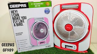 Geepas Rechargeable Fan || Geepas Rechargeable Box Fan || Geepas Rechargeable Fan GF989