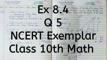 Ncert Exemplar, Ex 8.4, Q 5, Chapter 8, Introduction to Trigonometry & Its Applications, Class 10th