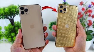 I Turn iPhone 11 Pro Max Into 24K Gold Full Diamond Plated