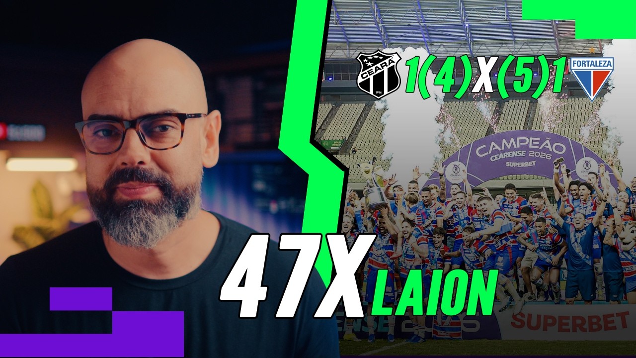 FORTALEZA CAMPEÃO CEARENSE! CEARÁ 1 (4)X(5) 1 FORTALEZA - LAION IGUALA NÚMERO DE TÍTULOS ESTADUAIS