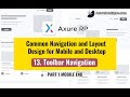 Common Navigation and Layout Design for Mobile and Desktop: 13.Toolbar Navigation