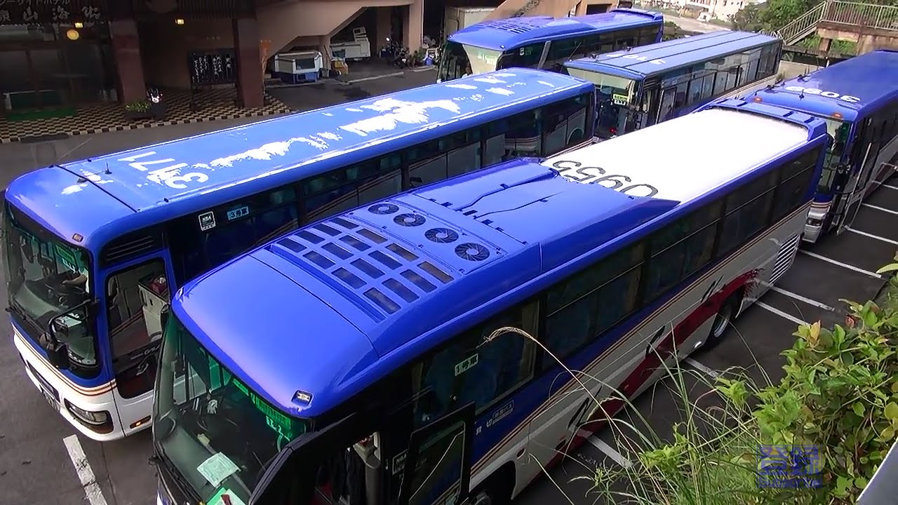 大型バス 怒涛の全車出発 Bus Goes Up A Ryokan Slope 熊本 九州産交 大型観光バス 動画 Youtube