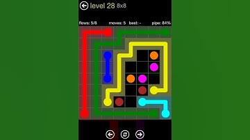 Flow Free 8x8 Mania Pack Level 28 Walkthrough