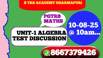 #pgtrb Maths ALGEBRA TEST DISCUSSION(30 Quns)