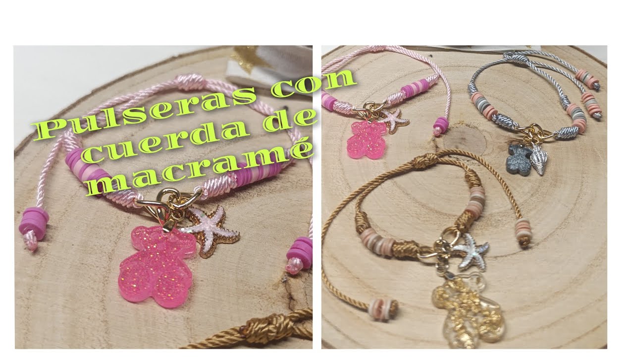 Pulseras de hilo de macramé ,bonitas y sencillas paso a paso