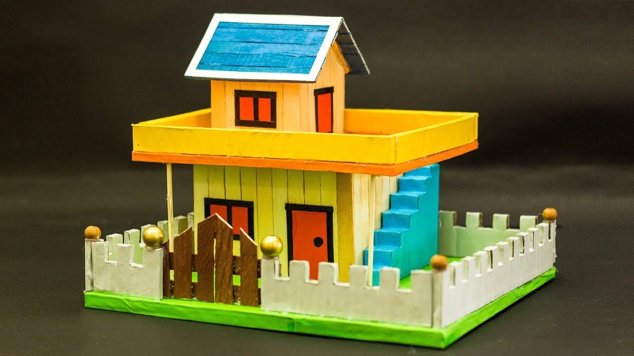 Detailed Popsicle Stick House, EASY DIY