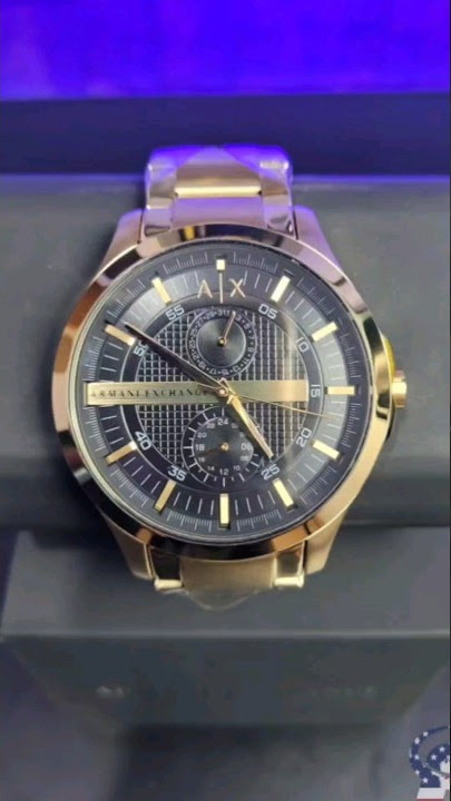 Men\'s Gold Armani Exchange Chronograph Watch AX2137 - YouTube