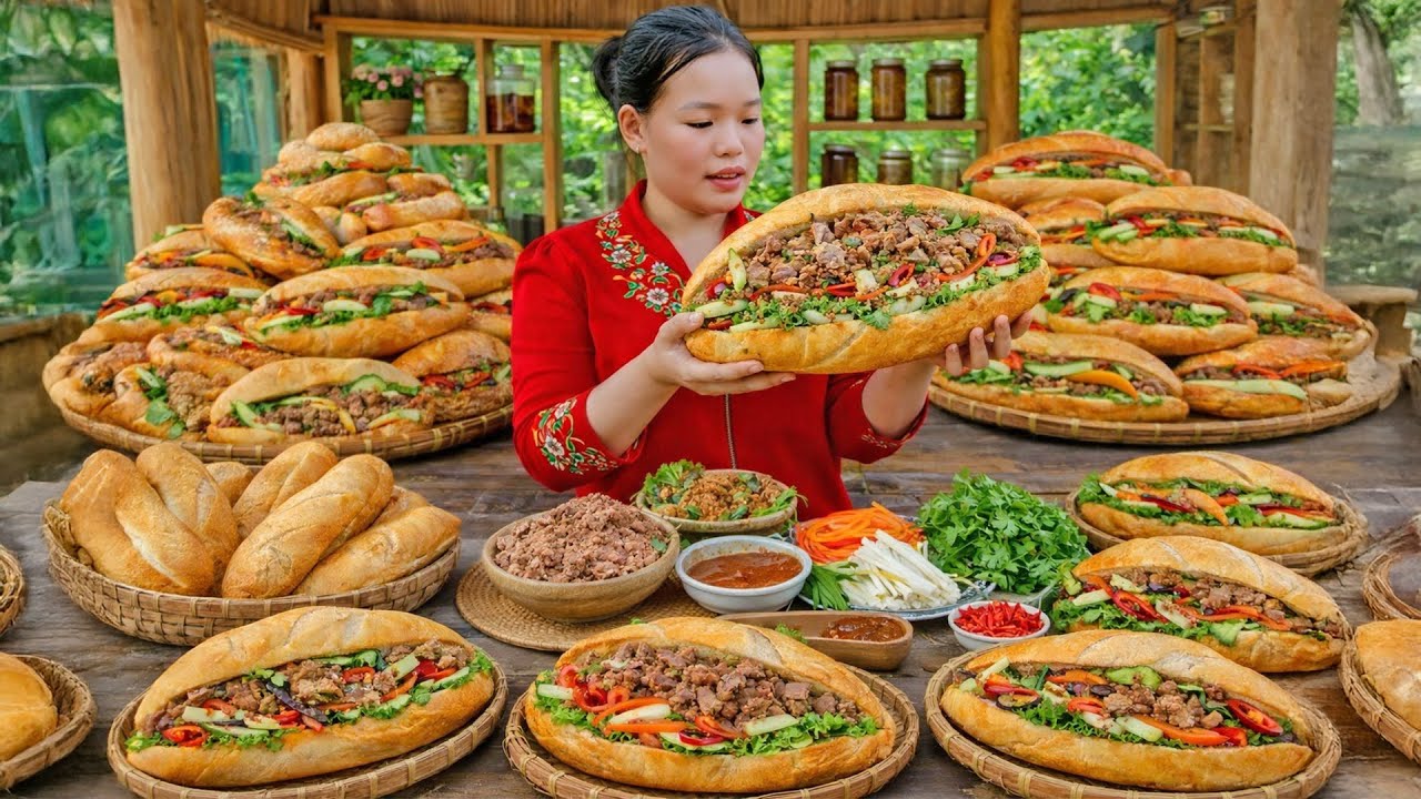How to Make Delicious Vietnamese Banh Mi to Sell at the Market | Trieu Mai Huong