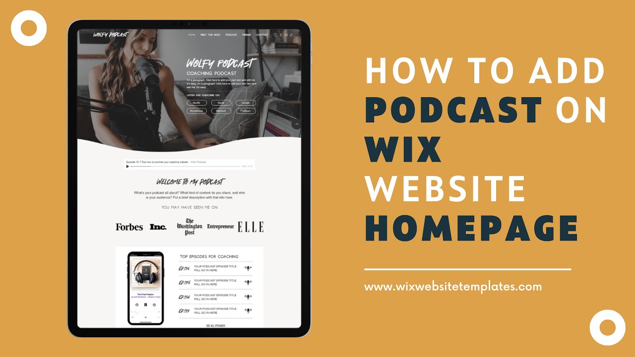 How To Add Podcast On Wix Website Homepage Wix Website Templates