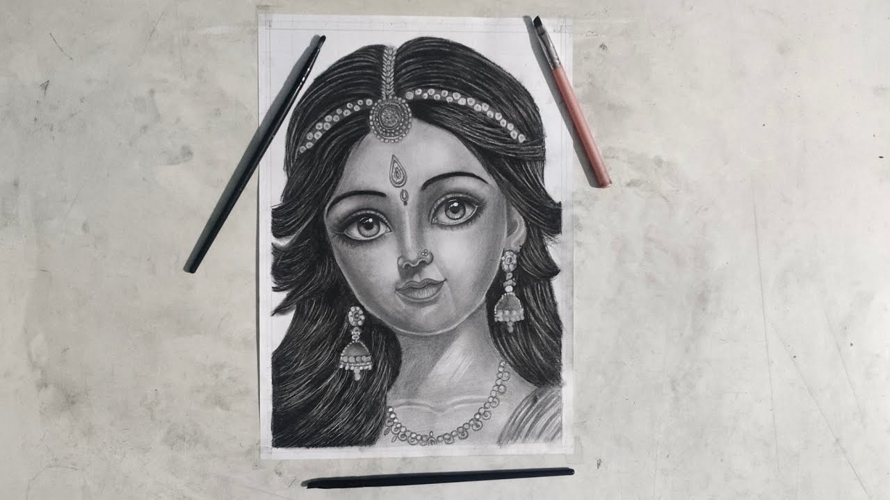 Radha Rani Drawing Front View Radha Rani Drawing //Radha Rani Sketch Drawing - YouTube