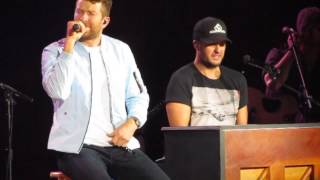 Video thumbnail of "Luke Bryan, Brett Eldridge, Brett Young Night Moves, Thinking out Loud & Lets get it on 3-10-17 NC"