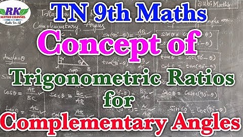 TN 9th Maths|Trigonometric Ratios for Complementary Angles|Concept