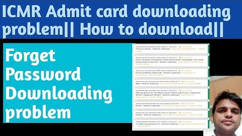 Download ICMR Admit card|| downloading problem|| Forget password||