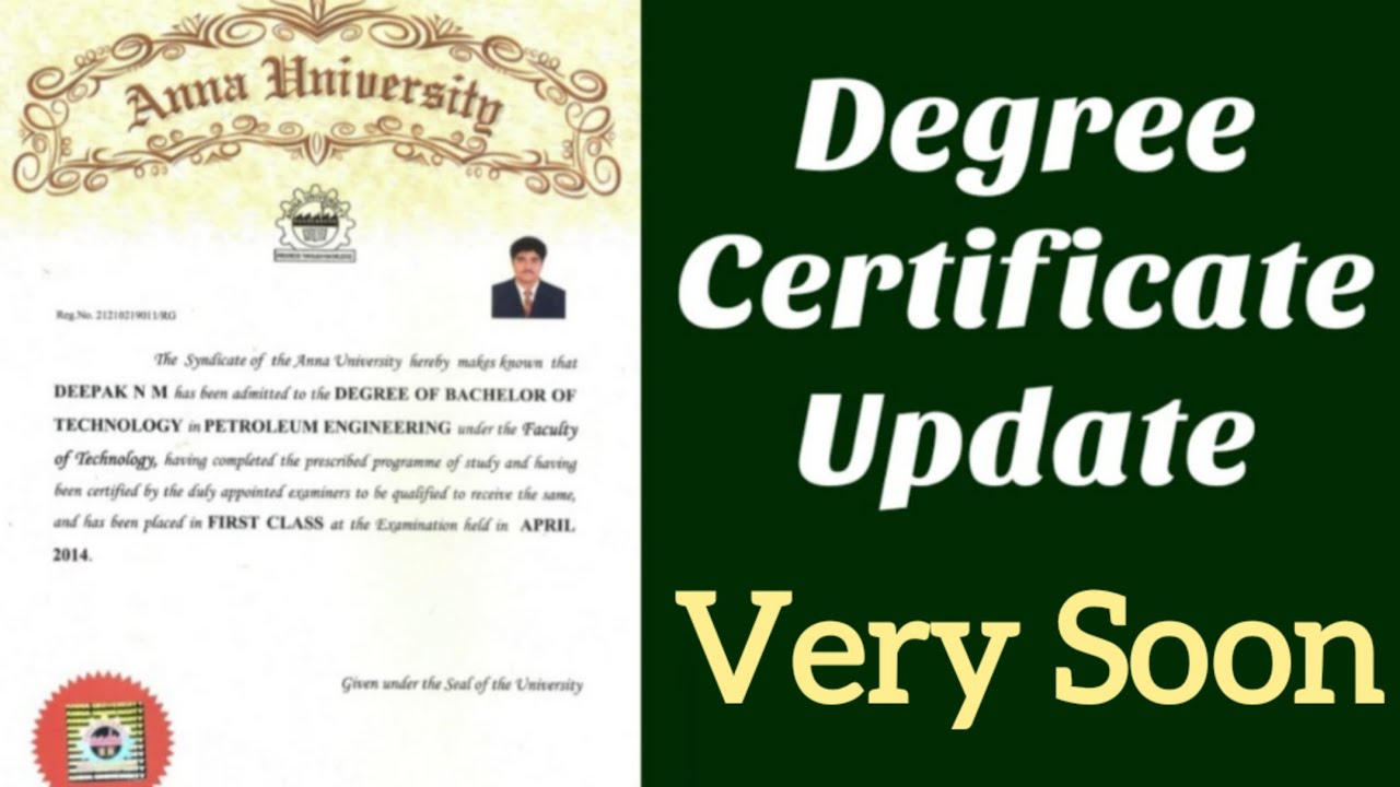 anna university phd degree certificate