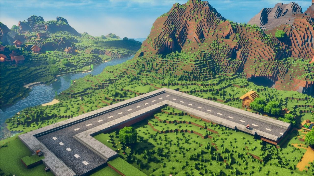 Minecraft Ribbon Road How to build a road in Minecraft - YouTube